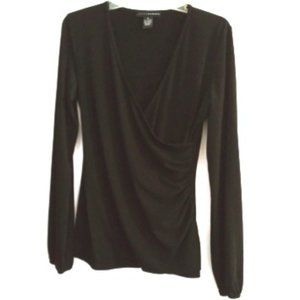 Long Sleeve Wrap Blouse